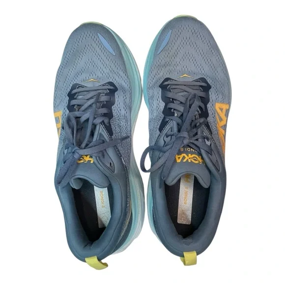 Hoka One One Bondi 8 Real Teal Shadow Mens Blue Size 11 Running Shoes - Picture 11 of 16